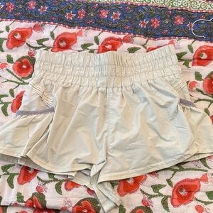 FP Movement Cream Shorts with Purple Trim